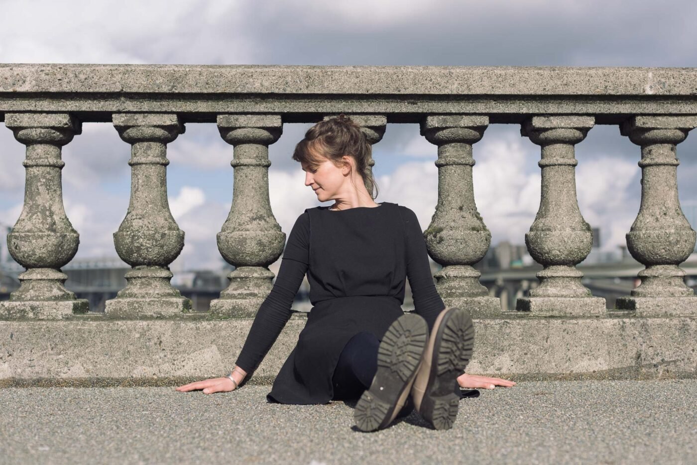 anika-sitting-burnside-bridge-portland