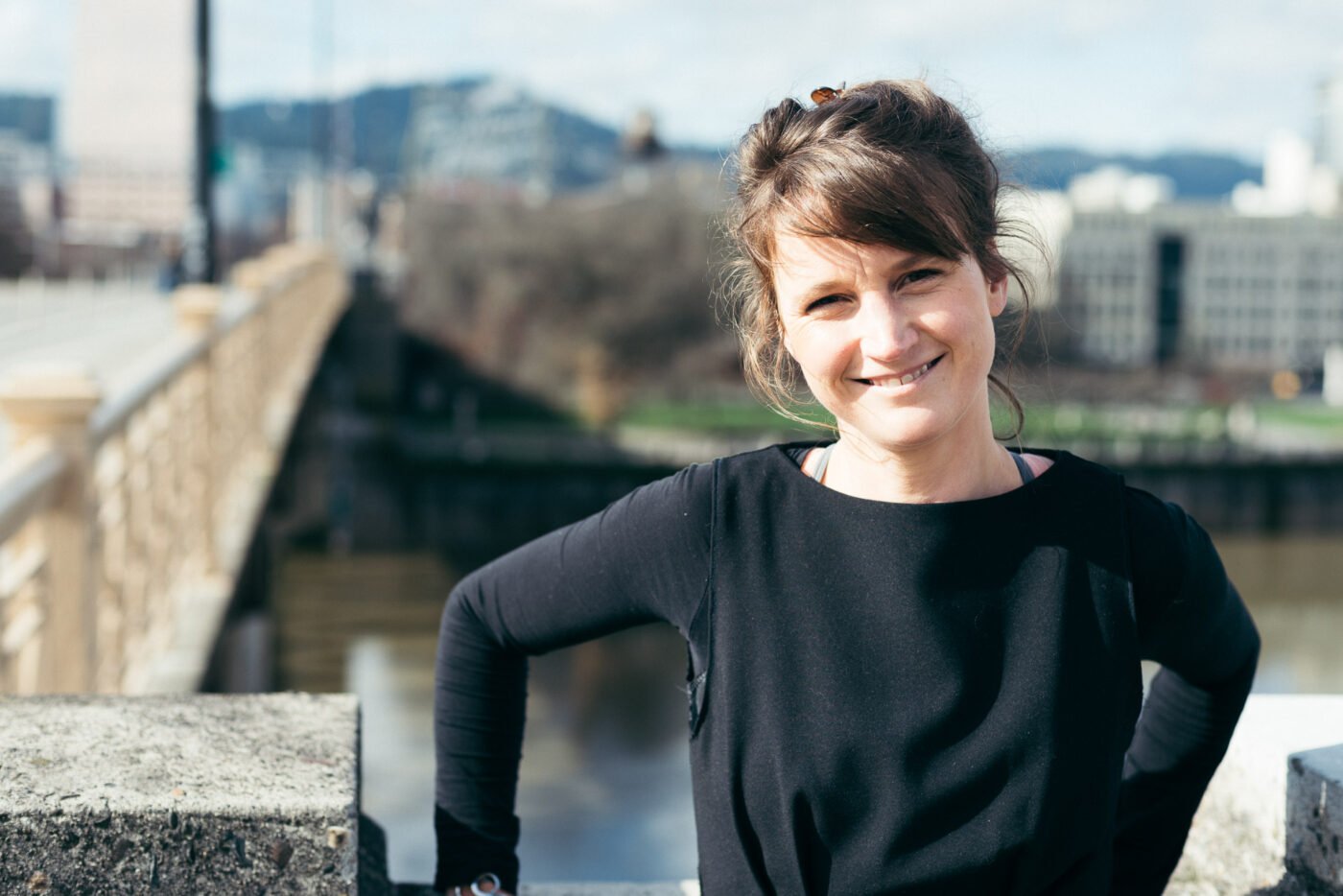 anika-standing-burnside-bridge-portland