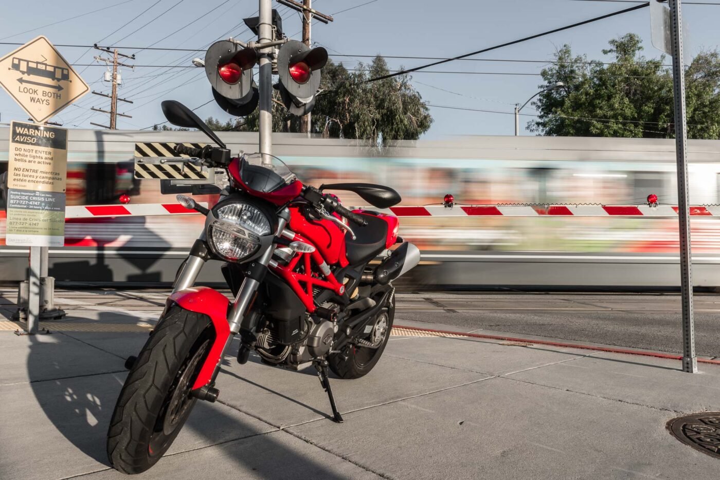 red-Ducati-Monter-motorcycle-front